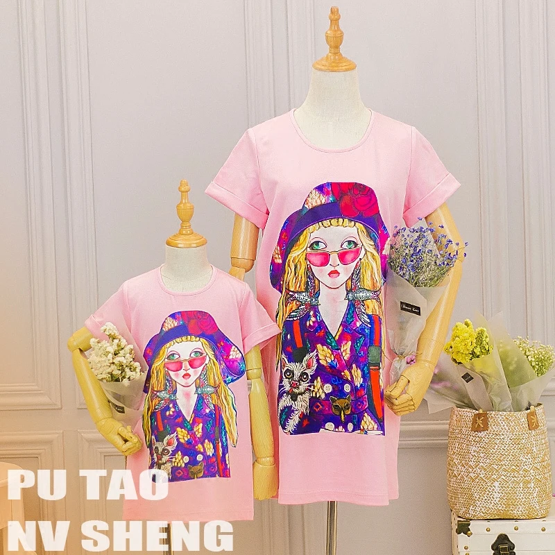 

Brand Summer mom princess girl kids dress infantile children baby girls lady Woman Women mother and daughter matching dress 816