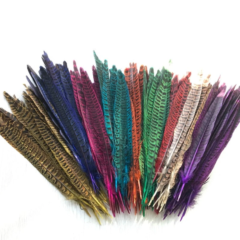 20pcs 9 color diy jewelry accessories feathers Mother mountain chicken tail feathers Stage performance props decoration AC071