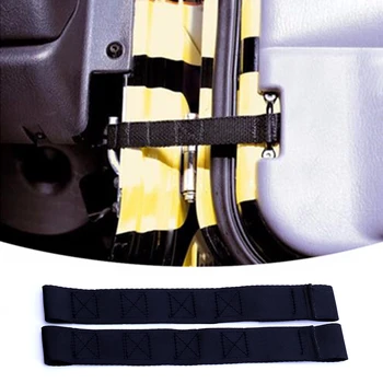 

Armsky Pair Black/Red/Yellow/Green Front & Rear Nylon Adjustable Door Strap For1976-2012 Jeep Wrangler CJ JK JKU TJ YJ
