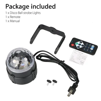 

Sound Activated Rotating Disco Ball Party Lights Strobe Light RGB LED Stage Lights For Christmas Home KTV Xmas Wedding Show
