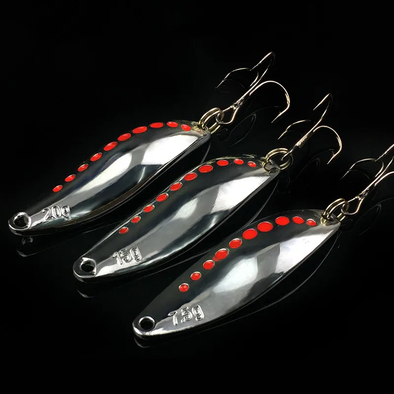 1 Piece Sale Fishing Artificial Lure Leech Spoons Metal Bait 7.5g/10g