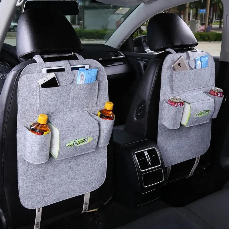 Hoomall автомобильное заднее сиденье Органайзер сетка для мусора держатель мульти-карманы дорожная вешалка для сумок для авто емкость сумка для хранения 1 шт - Цвет: Gray
