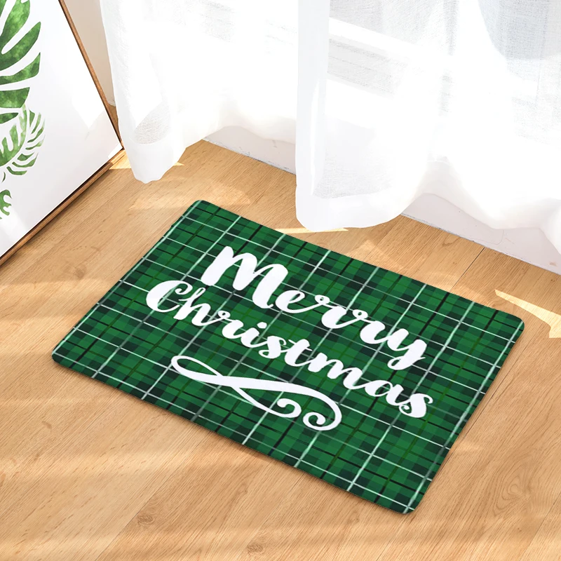 Christmas Mats Anti Slip Carpets Christmas Letter Print Mats Bathroom