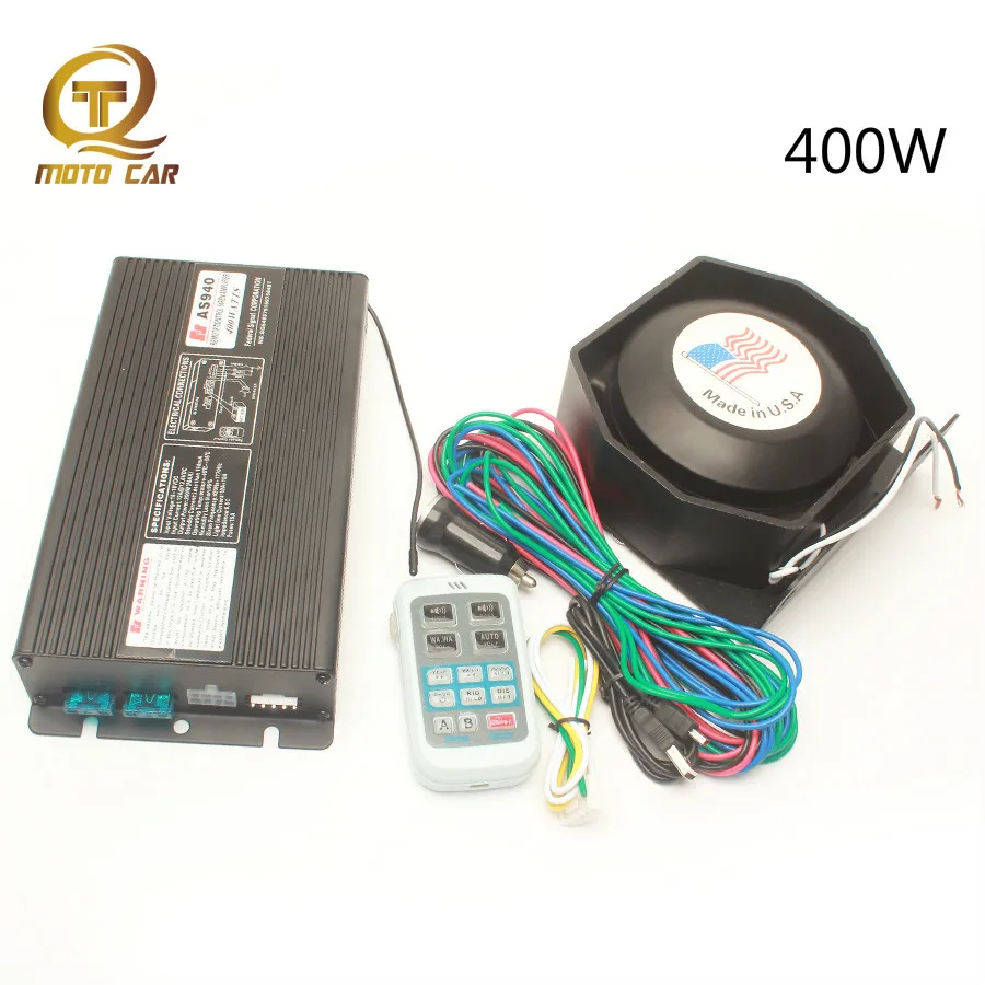 

1Set Car Alarm Horn System Police Siren 400W DC 12V Multi-tone 12 Sound Magaphone Special Voice Signals Truck Boat Loudspeaker