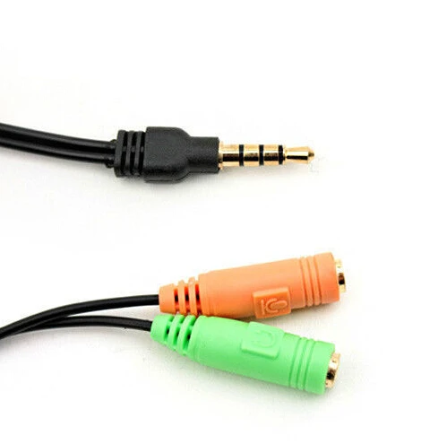 3 5mm Stereo Male to 3 5 Dual Female Mic Headset Jack Cord Audio Y Splitter Cable for Iphone Headphone Microphone Adapter