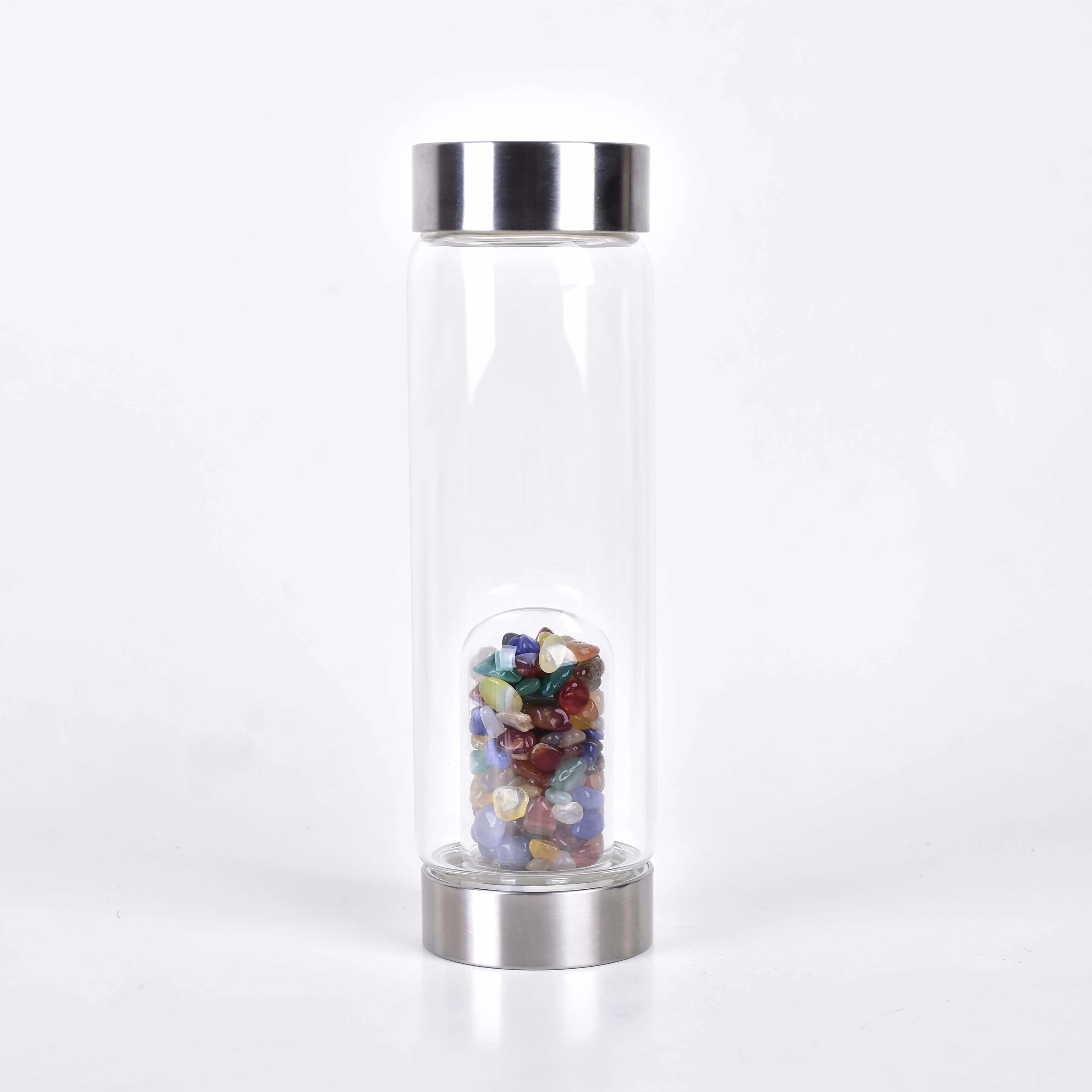 Продукт старт торговля натуральный кварц неравномерность Роза кристалл гравий бутылка стеклянная вода гравий чашка подарок - Цвет: color agate