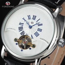 FORSINING Small Rome Dial Genuine Leather Strap Automatic Watch Waterproof Men Luxury Tourbillon Mechanical Watches Montre