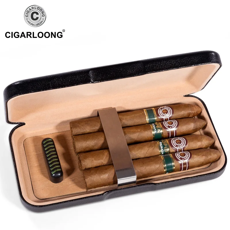 LUBINSKI Travel Cigar Case Tobacco Metal Pocket Smoking Accessories Gadgets  For Men Pack Box Puro Humidor