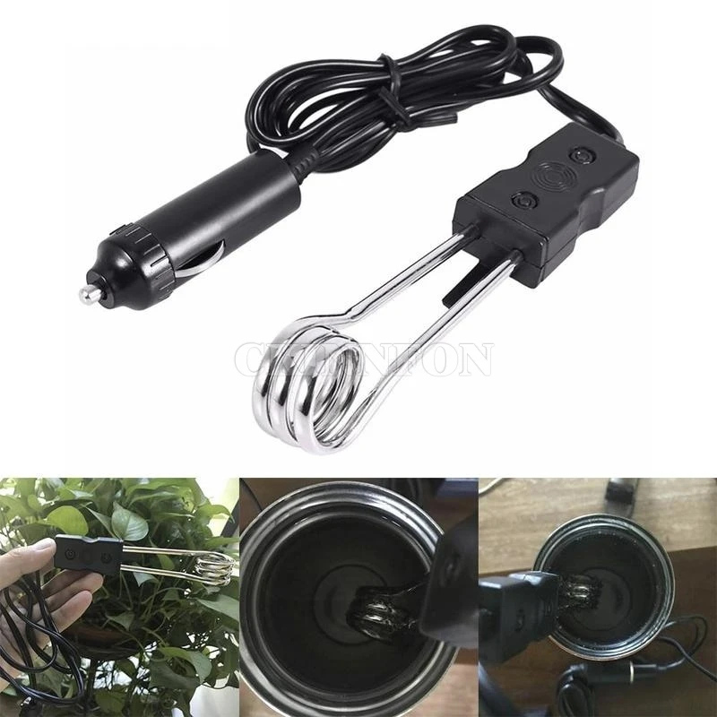 DHL 50 PCS New Portable Safe 12V Car Immersion Heater Auto Electric Tea