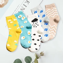 Новинка; Японские Женские носки Kawaii; хлопковые носки с рисунком когтей из мультфильма; Носки с рисунком облаков; Harajuku; длинные женские носки; забавные носки; calcetines mujer