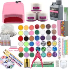 Акриловый Набор для ногтей 42 шт. Блестящий акриловый порошок маникюрный набор для дизайна ногтей Хрустальная пудра для ногтей акриловый порошок маникюрный набор инструментов