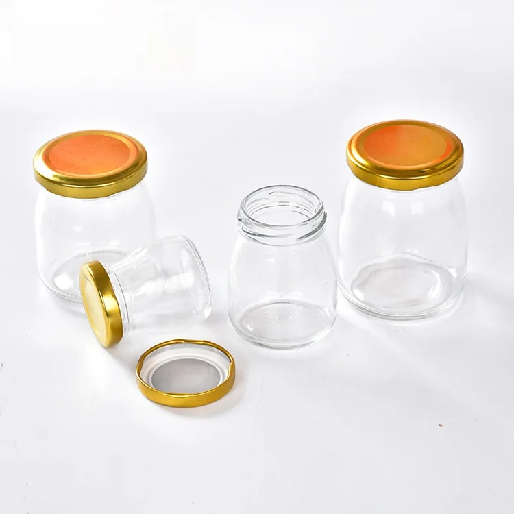 

10pcs/Set 50ML/100ML/150ML/200ML Glass Jar Honey Packing Bottle Jam Jar Candy Bottle Glass Storage Bottle Gold Lids