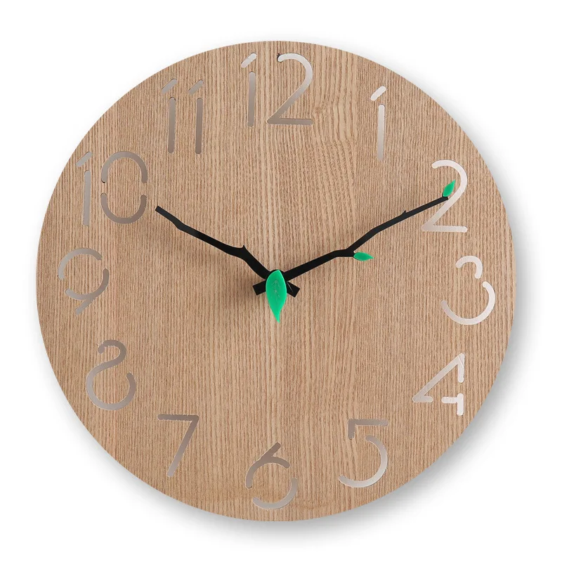 

Creative Simple Nordic Wall Clock Wooden Circular Decorative Clock One Generation Clock Silent Clock