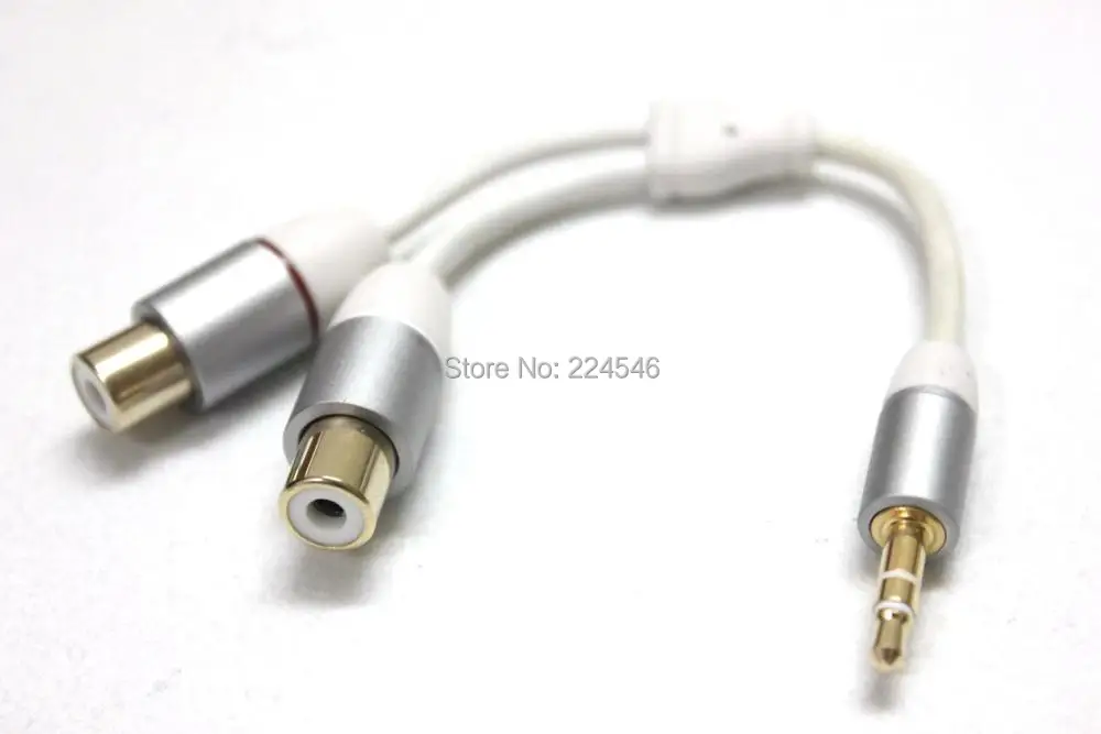 

Gold 3.5MM Stereo Male To 2 Rca Female Jack Stereo Audio Cable Y Adapter