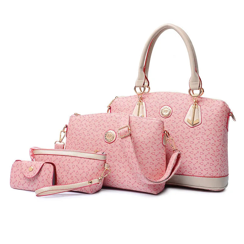 Trendy Composite Bag Geometric Pattern Elegant Luxury Women Designer Shoulder Bag Ladies Leisure Office Tour PU