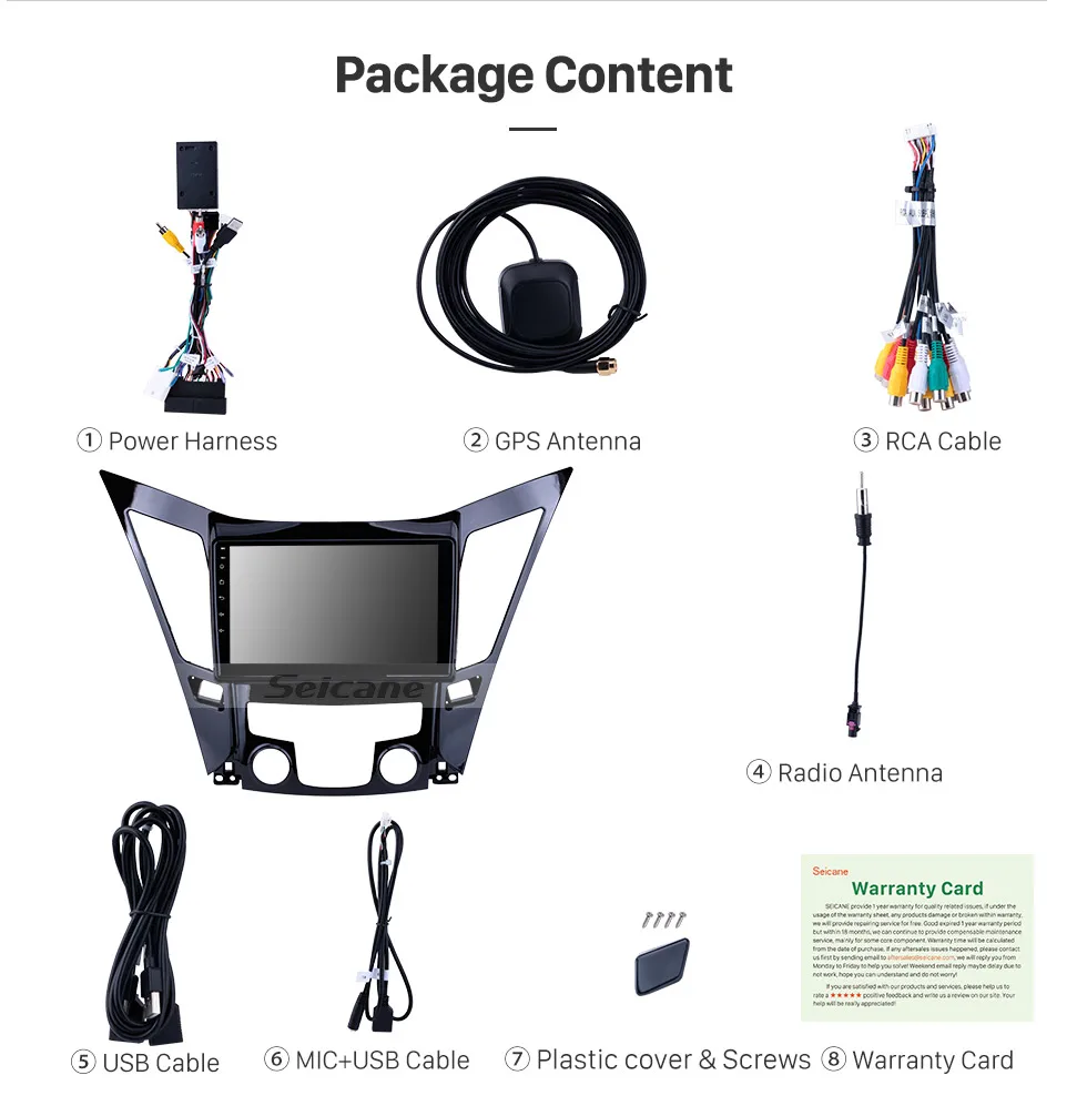 Discount Seicane Navi 1Din 9" HD Android 9.0 GPS Car Radio For HYUNDAI Sonata i40 i45 2011 2012-2015 Multimedia Player Stereo Head Unit 21