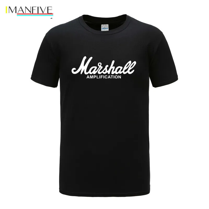 

2019 New Marshall T Shirt Logo Amps Amplification Guitar Hero Hard Rock Cafe Music Muse Tops Tee Shirts For Men Fashion T-shirts