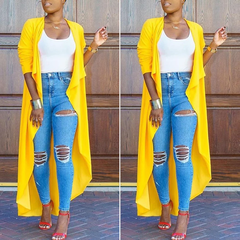 

Womens Summer Long Sleeve Cardigan Open Front Long Tops Maxi Dress Coat Jacket