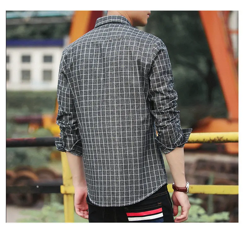 4Colors Plaid shirts men long sleeve casula 2017 autumn spring new cotton male shirts plus size M-4XL Muls Brand Clothing MS101-04