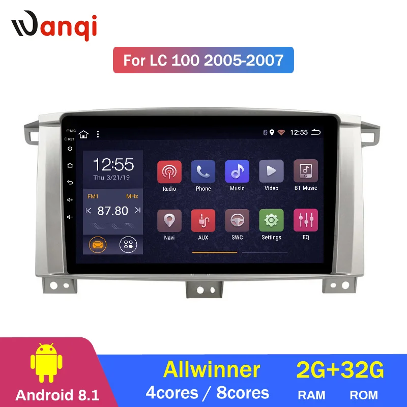 

2G RAM 32G ROM Android 8.1 Car gps for Toyota Land cruiser 100 GX LC 100 Auto Radio DVD player Navigation