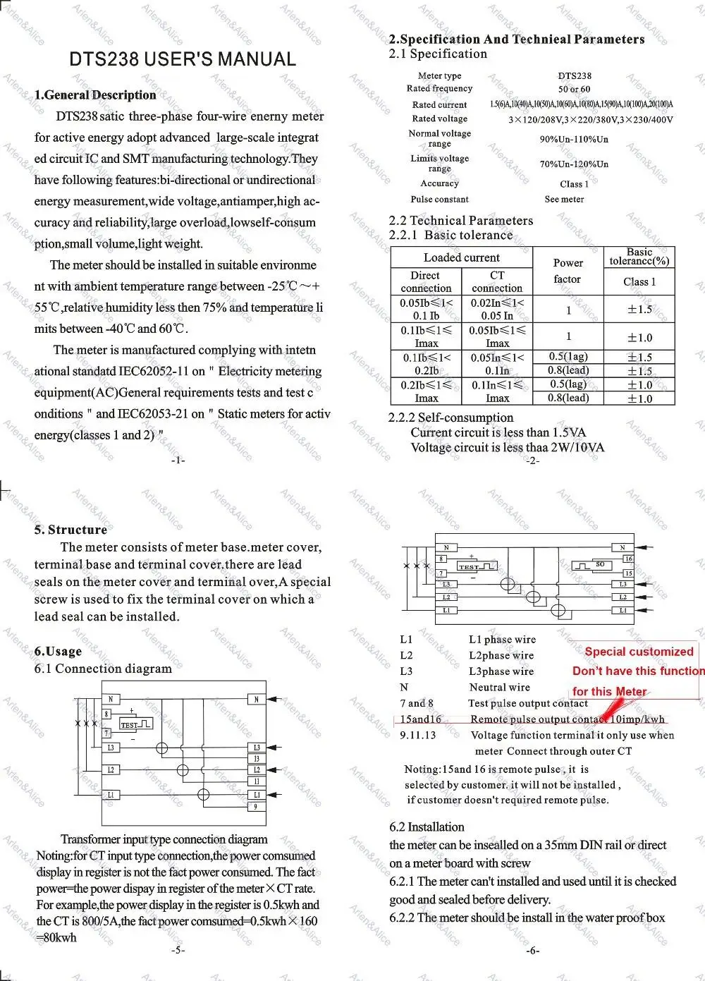 10(100) A 3*120 V/208 V 60HZ Трехфазный din-рейка кВтч Ватт час din-рейка счетчик энергии lcd