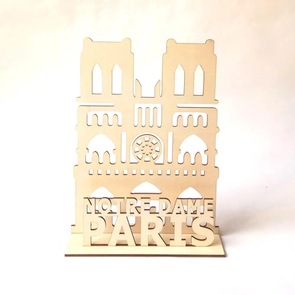 Деревянный Нотр Дам де Пари 3D модель здания дома декорация рукоделие хобби
