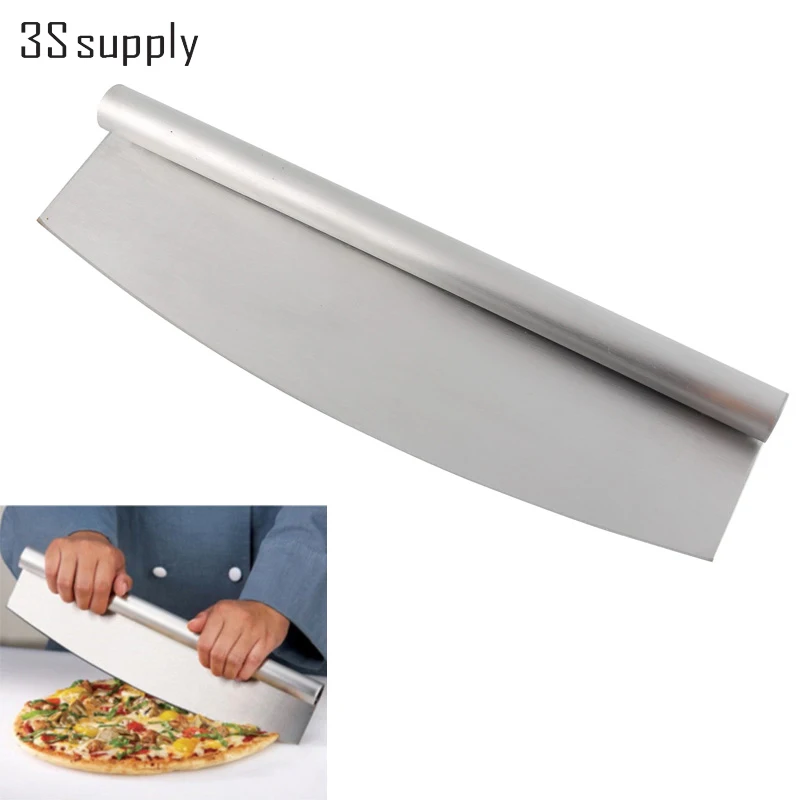 New 14 Professional Pizza Slicer Rocker Knife Stainless Steel Pizza Cutter Rocker Knife Kitchen Cooking Accessories