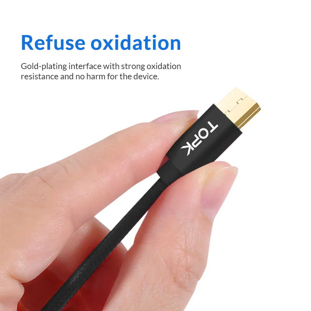 5-Pack TOPK Micro USB Cable de Nylon trenzado de sincronización de datos Cable cargador para Samsung S6 S7 huaweiP8 Xiaomi redmi 4x cables de teléfono móvil