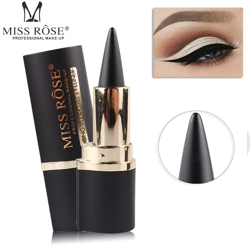 MISS ROSE gold mid-beam full dumb black tube eyeliner texture and strong performance long-lasting, natural makeup MISS ROSE gold mid-beam full dumb black tube eyeliner texture and strong performance long-lasting, natural makeup