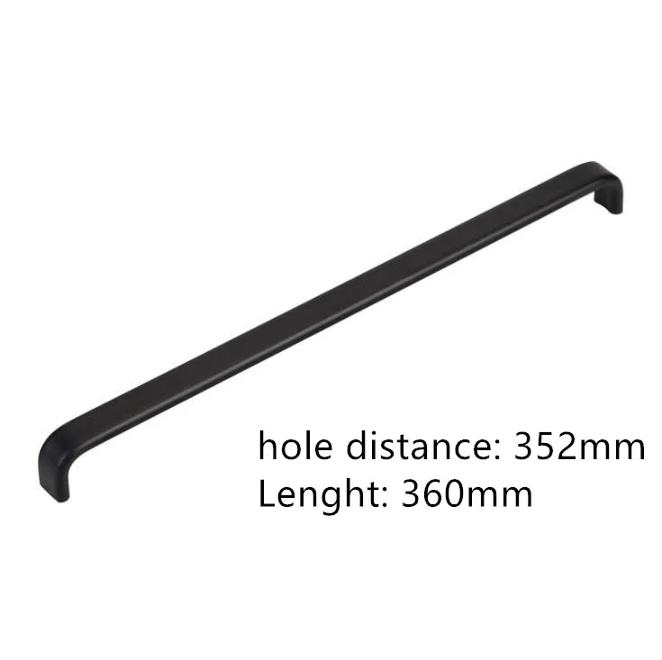 LCH, американский стиль, Черный алюминиевый сплав, ручка для шкафа, черная отделка, расстояние между отверстиями 32 мм, 256 мм, 448 мм, серебристая отделка - Цвет: hole distance 352mm