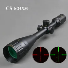 CS 6-24X50 золотые буквы, маркировочный оптический прицел, тактическое снаряжение, снайперская винтовка, зеленые и красные оптоволоконные прицел, охота
