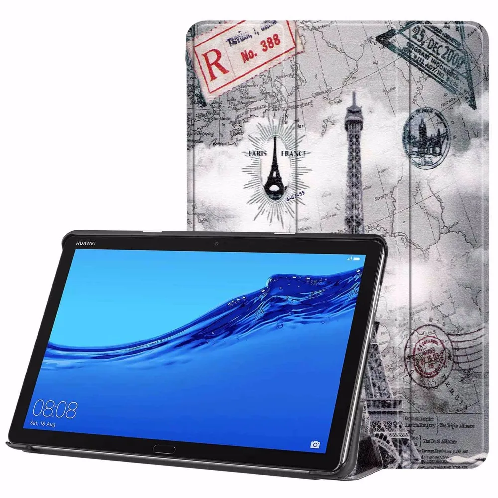 360 Rotating Case For Huawei MediaPad M5 Lite 10 Case BAH2-W09/W19/L09 10.1'' Tablet Smart Auto Sleep / Wake Stand Leather Cover