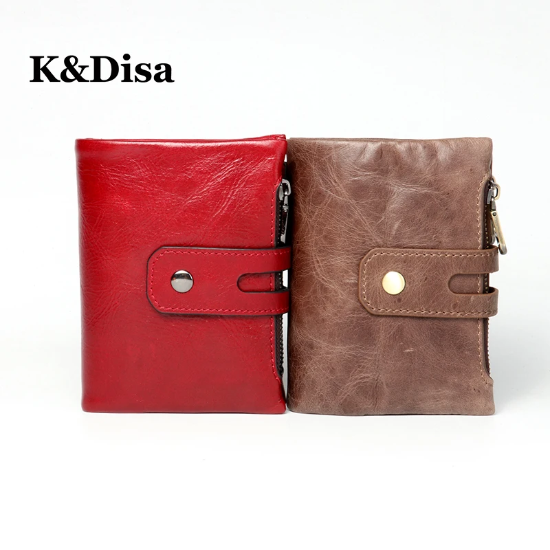 

Fashion Genuine Leather Unisex Wallet Solid Zipper Standard Men Coin Purse High Quality Short Small Classic Cow Leather Wallet