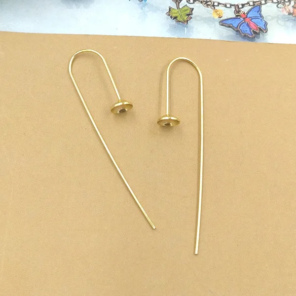 

50pcs/bag 54mm Gold Copper Earring hook,Vintage Brass Ear hook,Earrings accessories
