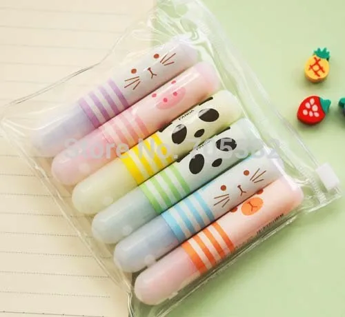 

6colors/pack,Mini cartoon animal pattern Highlighter pen,nice gift pens(ss-1060)