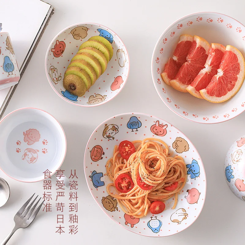 1 шт. ручная роспись керамическая тарелка чаша детские столовые приборы подарок под глазурью креативный Сделано в Японии высокого качества