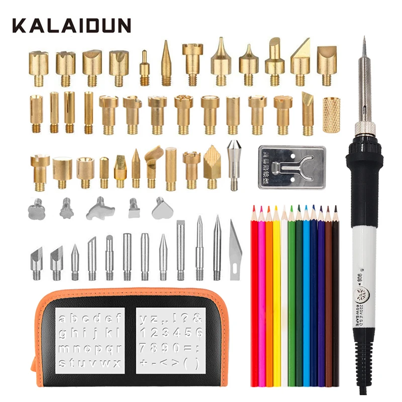 

KALAIDUN Soldering Iron Adjustable Carving Pyrography Tool Soldering Welding Tip Kit Wood Embossing Burning Set Wood Burning Kit