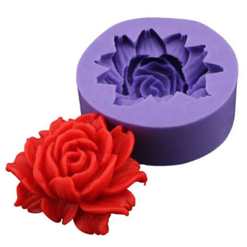 3D Rose Flower Silicone Mould Fondant Cake Chocolate Cookie Sugar Soap Molds Cutter DIY Baking Molds Tools