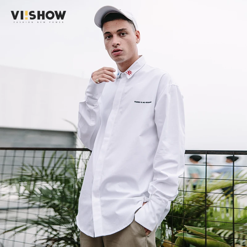 

VIISHOW New Arrival Casual Shirt Men Brand Spring Long Sleeve Shirt Male Top Quality 100% Cotton White Mens Clothes CC1691181