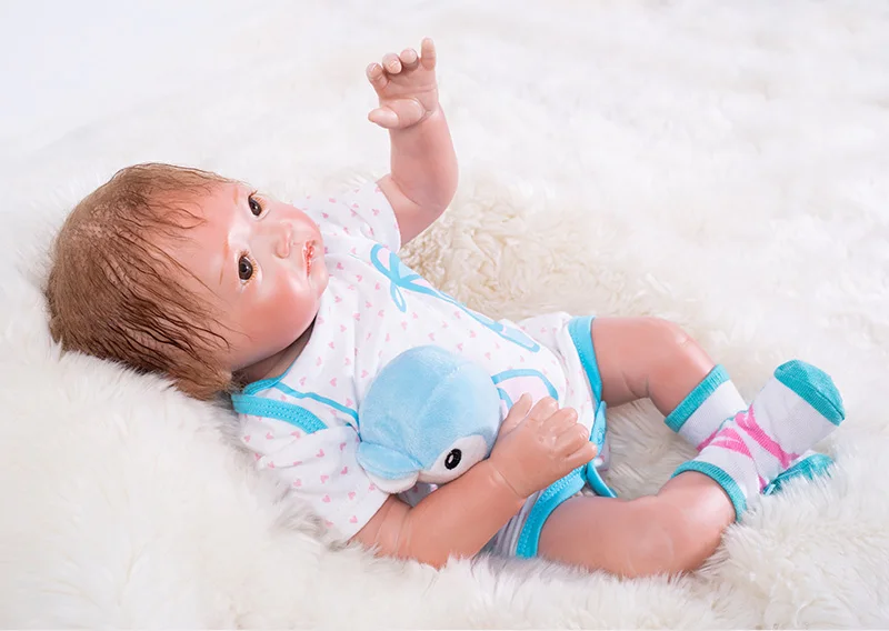20 дюймов Очаровательная кукла для девочек reborn реалистичные Новорожденные Дети Мягкий сенсорный синий одежда лучшие детские игрушки для