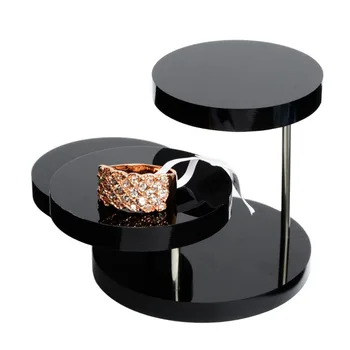

New New Necklace Pendant Ring Earrings Display Stand Round Table Movable Holder Showcase Fashion Jewelry Stand for Ring