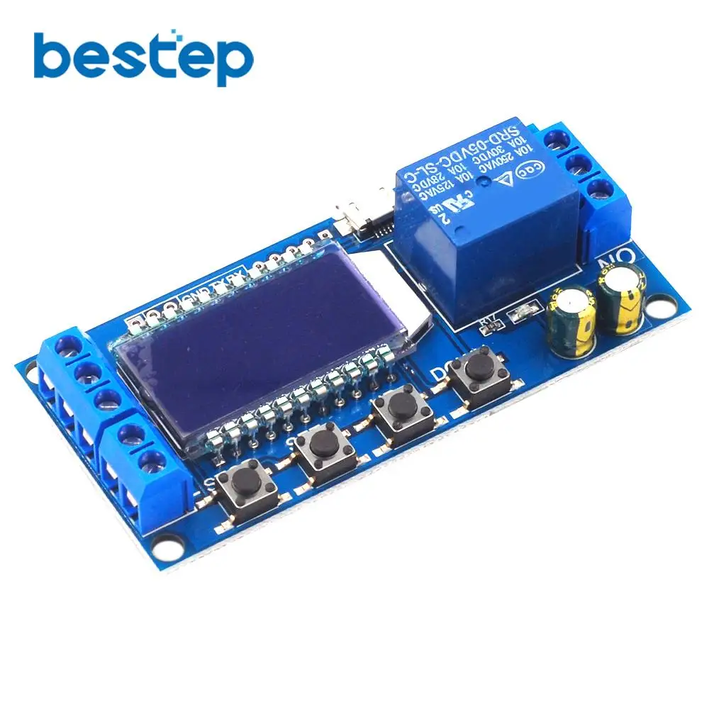 

Micro USB Digital LCD Display Time Delay Relay Module DC 6-30V Control Multifunction Timer Switch Trigger Cycle Module Board