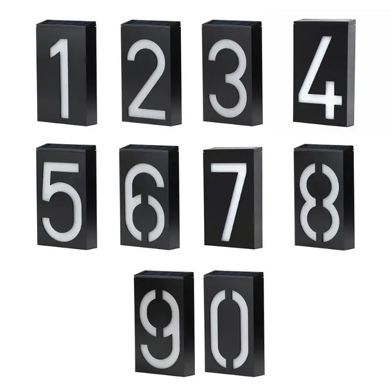 

Solar Powered Wall Mount 6 LED Bulb Lamp Illumination Doorplate Lamp House Number Porch Lights With Solar Battery
