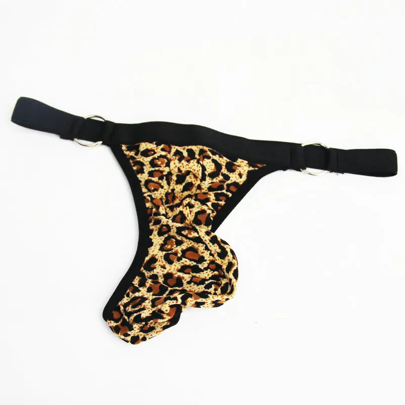 Men Stretch Thong Underwear Plush Sexy Strong Man O ring g-strings leopard Pant Bandoge Adult Game Roleplay