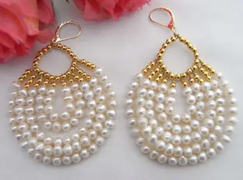 

White Pearl Earrings Golden Plated lever back