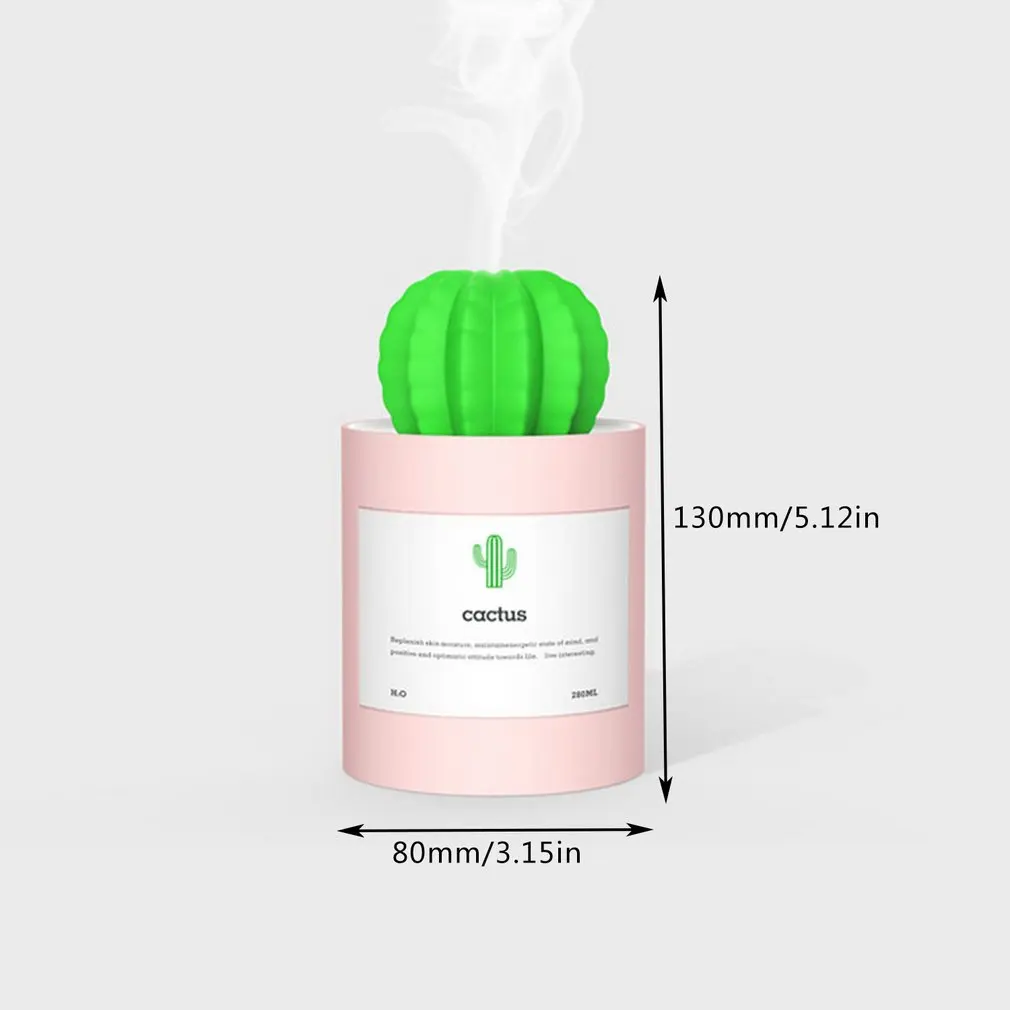

Mini USB Desktop Air Purifier Mist Maker Water Tank Home Office Decoration Diffuser Cactus Air Humidifier