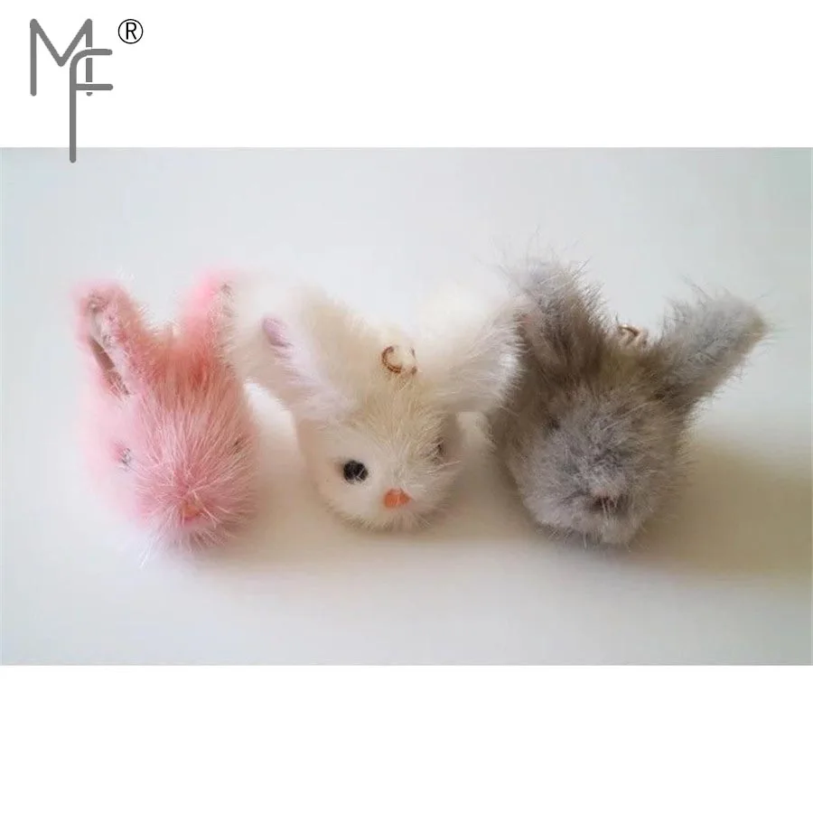 Сумка брелок Magicfur 9 см/6 см с натуральным мехом норки и кроликом мини подвеской для