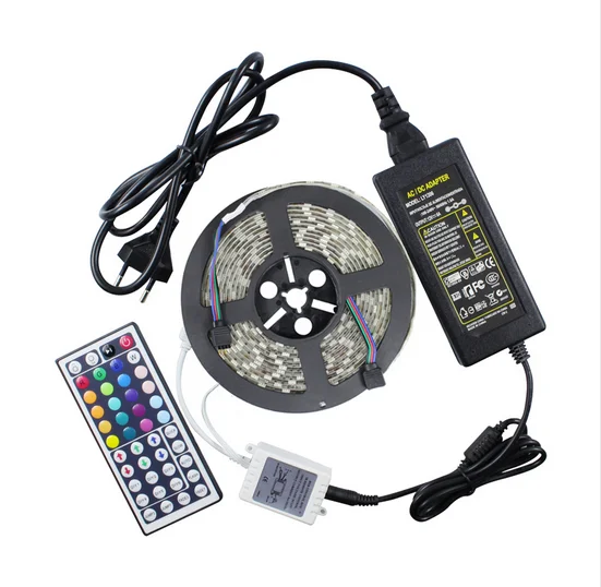 Из светодиодов RGB газа 5050 водонепроницаемый гибкий дюралайт + 44key из контроллер 12