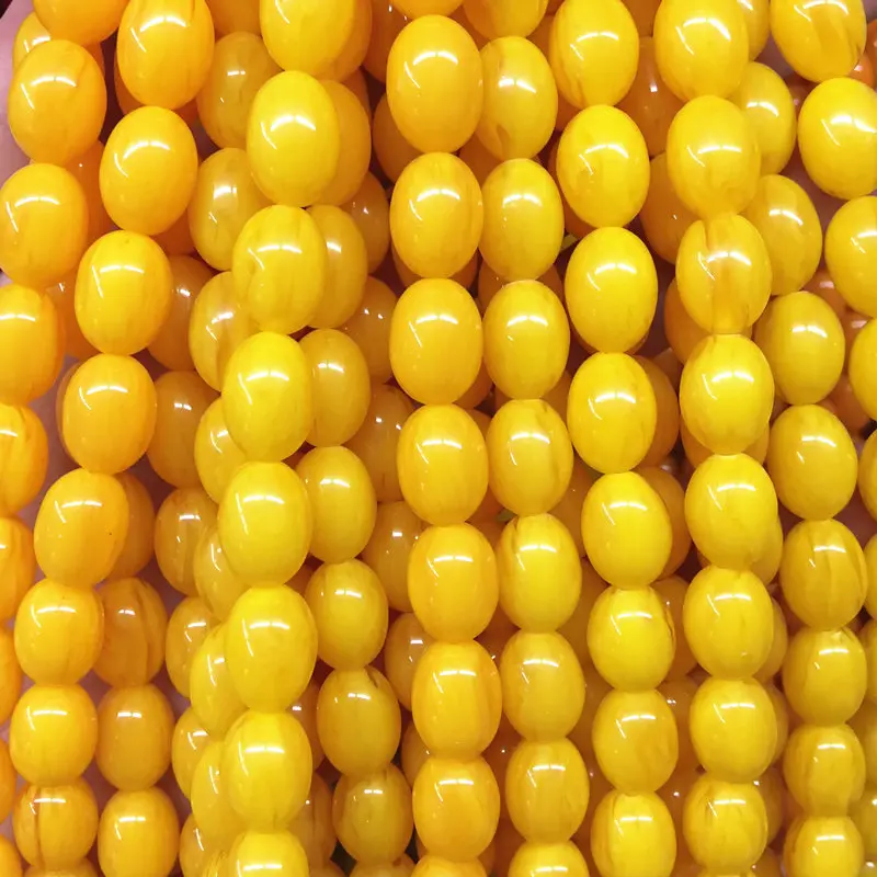 

6x9mm Multicolor Faux Beeswax Rice Resin Ambers Bodhi Bead Buddhism Prayer Loose Spacer Beads Accessories Finding 15inch A216