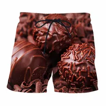 Конфеты шоколадные повседневные шорты Харадзюку летние для серфинга шорты унисекс забавные уличная сетка дышащии эластичные для талии шорты